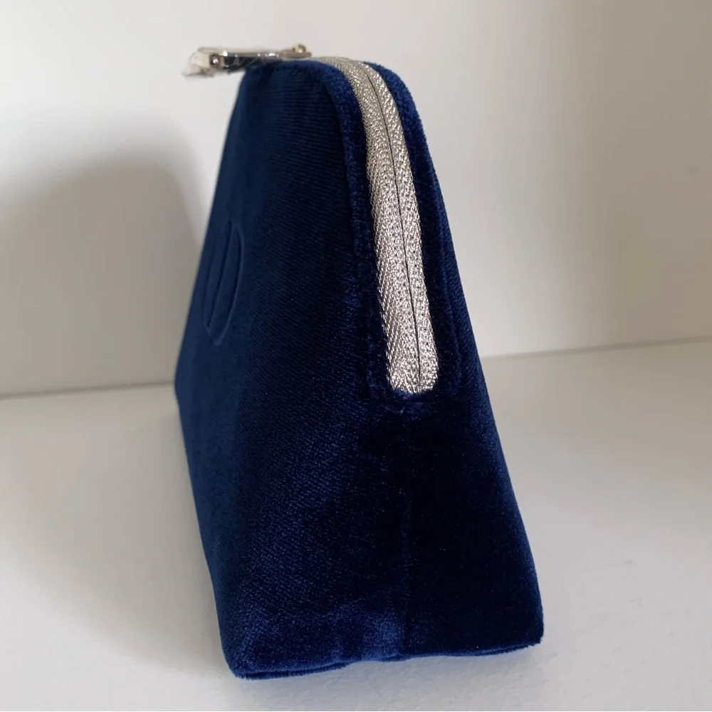 Dior navy velvet zippy pouch